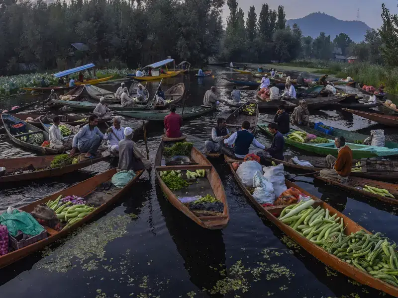Srinagar Tourism -Floating Vegetable Market
