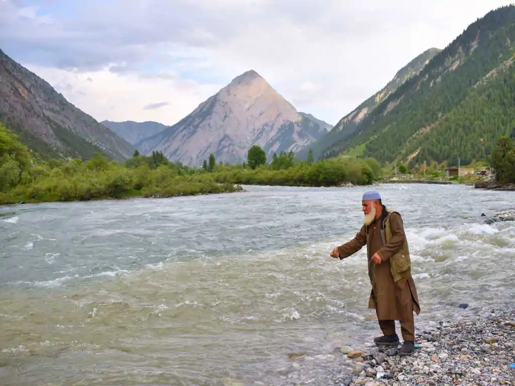 Fishing in Kishanganga River Gurez Valley - Tourism in Gurez Valley